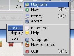 Menu for upgrading